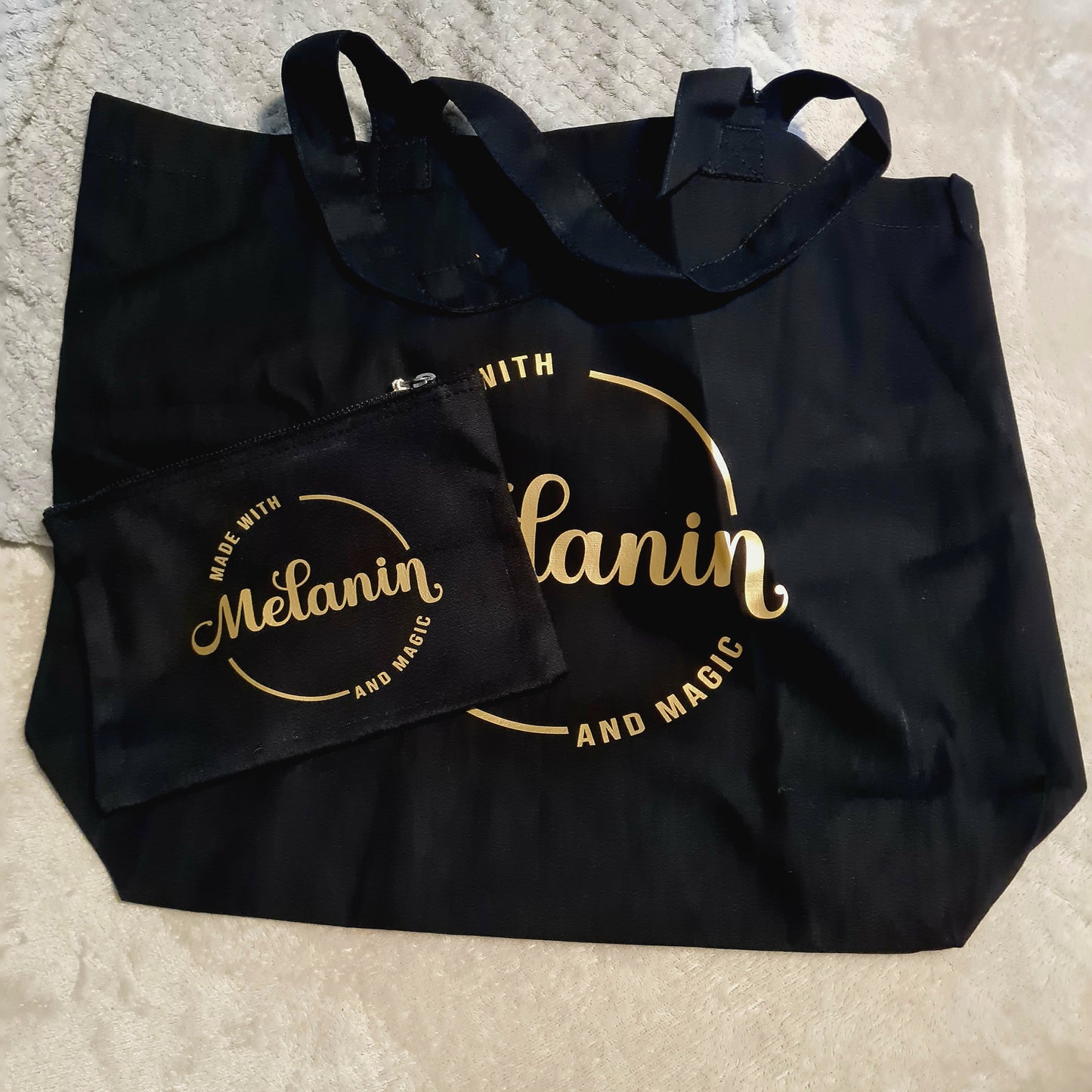 Large Black Quote Tote Bags